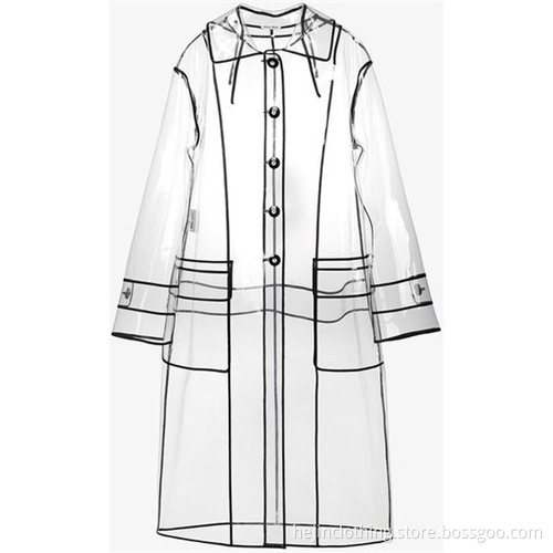 Translucent PVC adult rainwear long wear